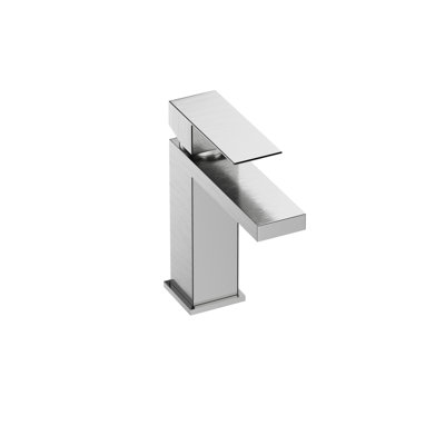 Robinet de salle de bain 7,21 "en nickel brossé - poignée simple, teinture - avec lavabo en acier inoxydable 7,21", conçu pour une utilisation à long terme