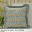 Housse de coussin à motif de canevas à motif de blocs Fab printine, printemps été (Mor Mukut, bleu)-105869544-105869543