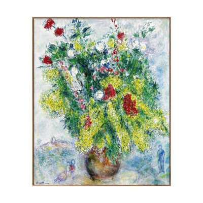 "Bouquet de fleurs" par Marc Chagall, impression sur toile encadrée pour décor de bureau à domicile