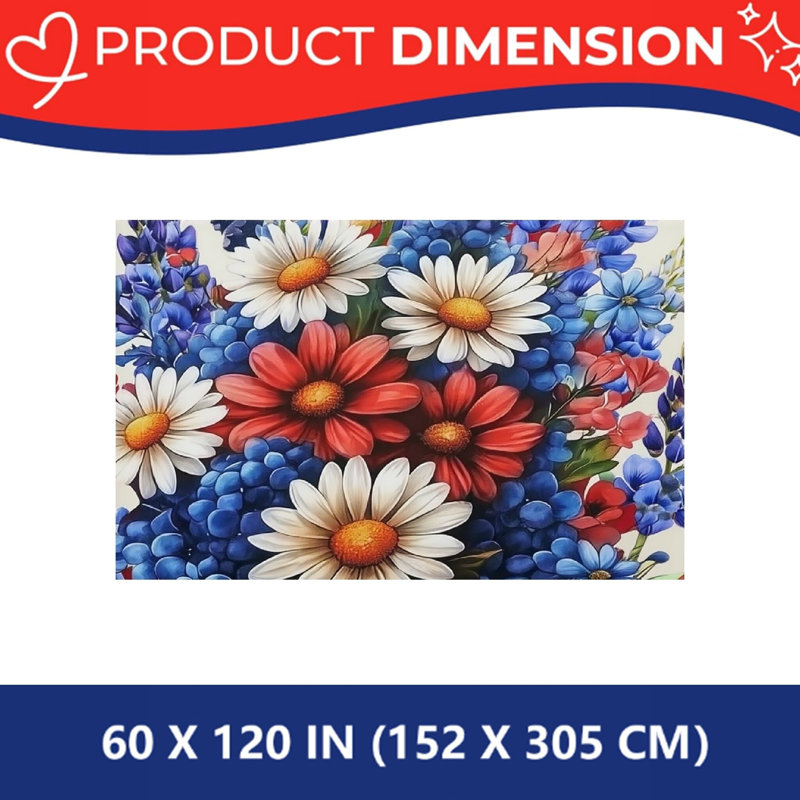 Nappe Wildflower 60 po x 120 po, bordure festonnée, agencement de cuisine Juneteenth Family Reunion