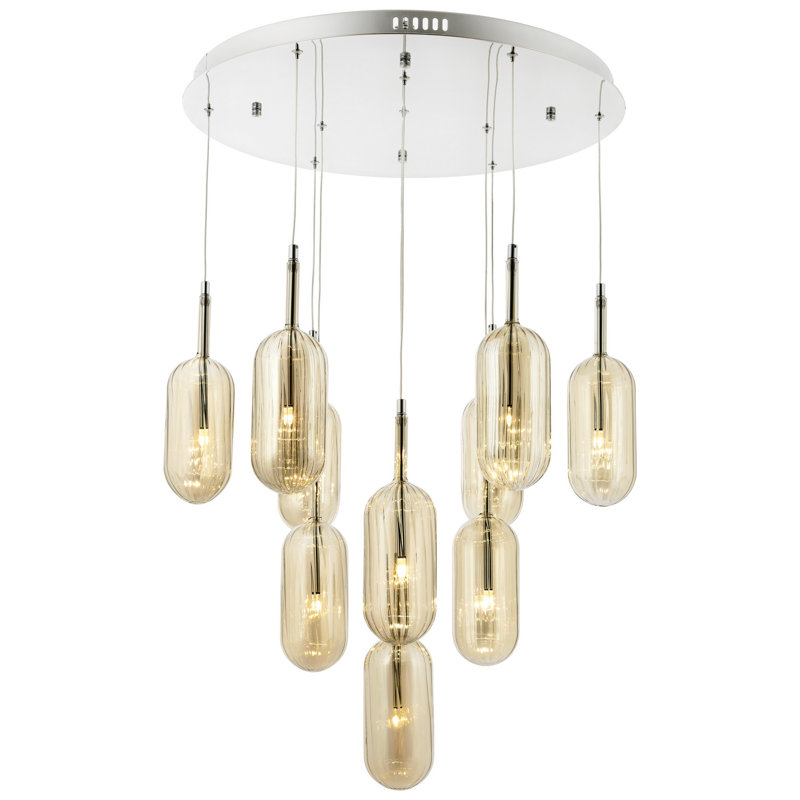 Luminaire suspendu cylindrique à 8 lumières