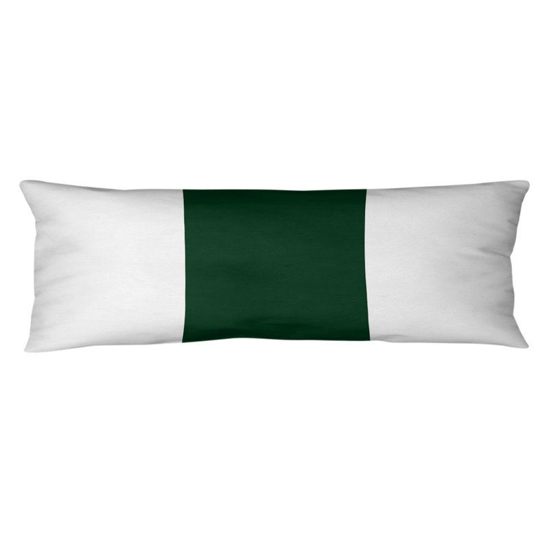 Abel Polyester Medium Pillow, White/Green Middle