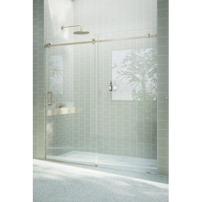 Astro 64 - 68 in. x 78 in. Fully Frameless Glass Sliding Shower Door