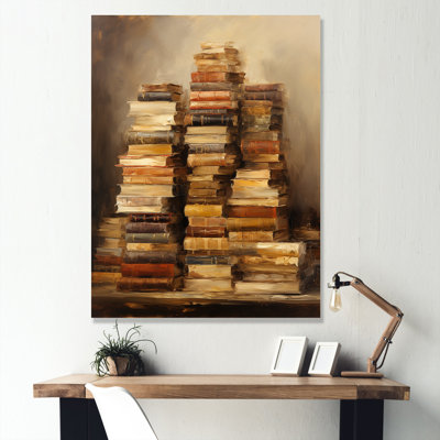 Ancienne bibliothèque de lecture mystère II - livres, art mural