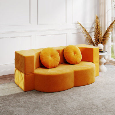 Folding Sofa Bed With Pillow, Twin Sleeper Sofa, Floor & Futon Loveseat Couch, Foam Folding Mattress Sleeper For Living Room, Guest Use, Office, Apartment, No Assembly Required
