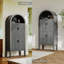 Armoire garde-manger arquée de 71 po de hauteur et cannelée moderne avec tablettes à 4 niveaux-1345897546