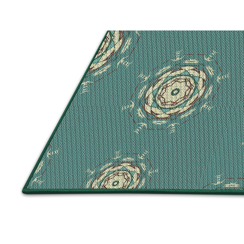 Tapis de surface bleu en acier à motifs, Rectangle 5 pi x 8 pi