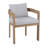 Set Of 2 Outdoor Patio Dining Chair, Aluminum Teak Finished Frame With Light Grey Cushion, Indoor And Outdoor-1510660720-1510660721