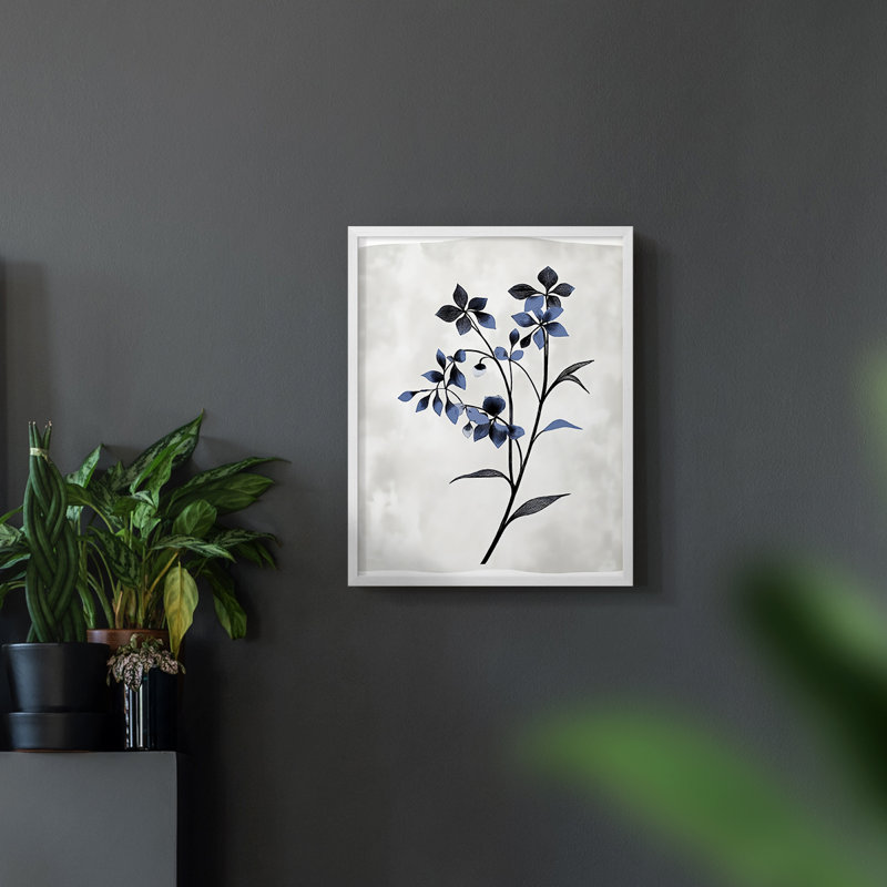Série FLORAL - Impression encadrée de qualité supérieure - prêt à accrocher - aucun clou requis, Blanc, H 15 po x l 12 po