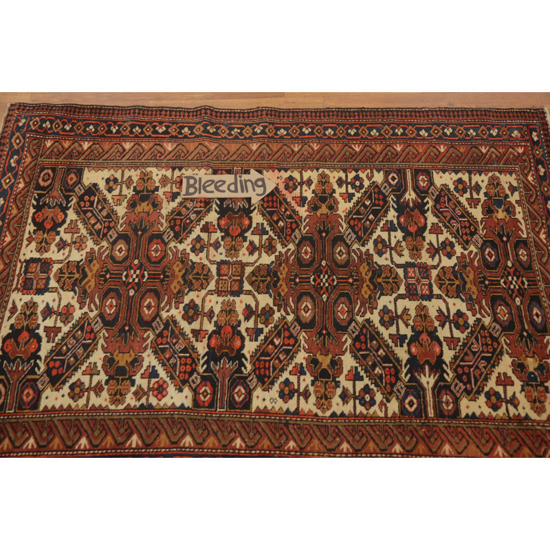 Tapis à teinture végétale antique pré-1900 3 x 4