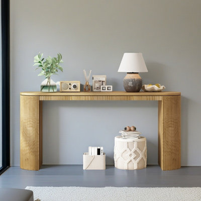 Modern 59.2" Fluted Console Table 