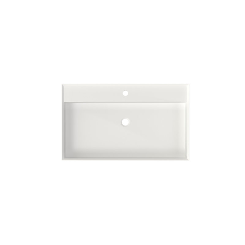 Lavabo de meuble-lavabo à surface en pierre et résine, H 4,7 po x l 31,5 po x P 18,9 po