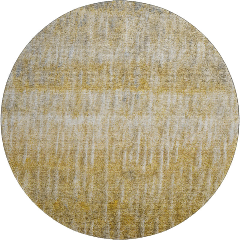 Tapis décontracté de qualité supérieure Mayfield AMF2317, Doré, Rond 8 pi