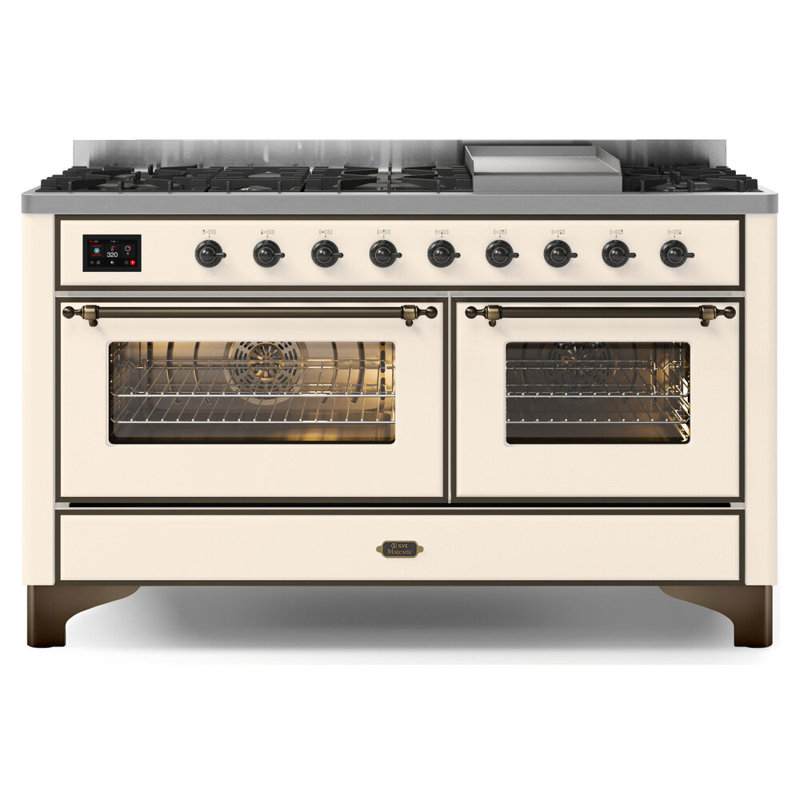 Majestic II 60" 5.02 cu. ft. Freestanding Dual Fuel Range with Griddle, Liquid Propane, Matte Graphite/Copper
