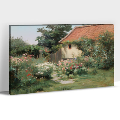 Art mural grand paysage - Reproduction d'art sur toile, images de peinture de jardin panoramique pour le salon et la chambre à coucher, 28 po x 40 po