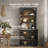 Set of 2 72" Tall Wood Sideboard w/3-Tier Shelves, Ebony-120112851