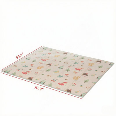 Interactive Floor Mat,Reversible Baby Play Mat,Foldable Play Mat,Lightweight Reversible Play Surface Mat