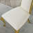 78 Inch White And Gold Dining Table Set With 6 White Leather Dining Chairs-985897467-985897462