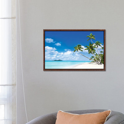 Tropical Beach With Palm Trees by Jan Becke - Print on Canvas