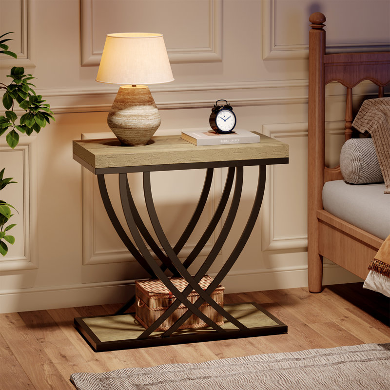 Table de bout étroite 23,62 po, Gris clair