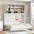 Wall Murphy Bed With Ample Storage Space And Chevron Stripes