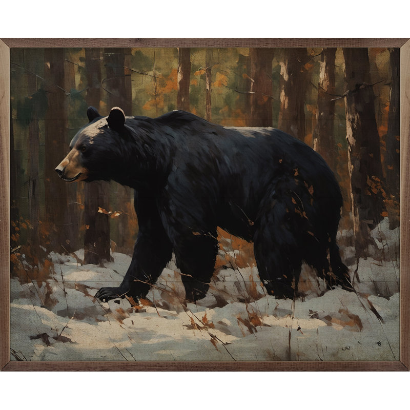 Black Bear In Snow, 24" H x 30" W