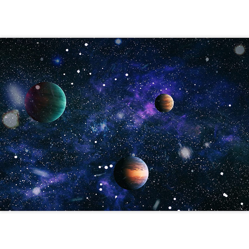Planet In Outer Space Galaxy Border, Blue, 66" L x 96" W