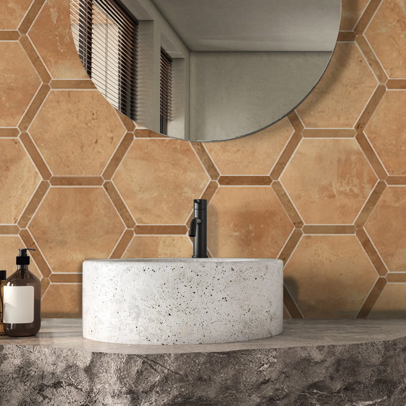 Doscotto Panal 9" x 10" Porcelain Moroccan Wall & Floor Tile