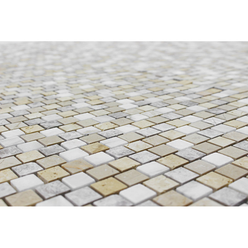 Adriatica 0.63" x 0.63" Marble Linear Mosaic Wall & Floor Tile, Brown/Gray