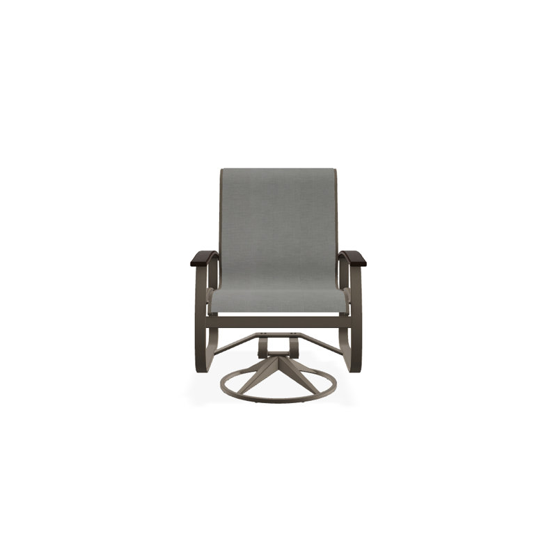 Belle Isle Outdoor Dining Armchair, Kona P10, Gloss White, Alloy Sunbrella®