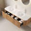 Meuble-lavabo de salle de bain moderne 60 "et évier, style grain de bois naturel
