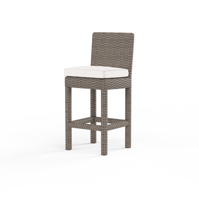 Kiona High-Density Polyethylene (HDPE) Wicker Outdoor Stool with Cushion