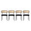 Velvet Upholstered Side Chair in Black