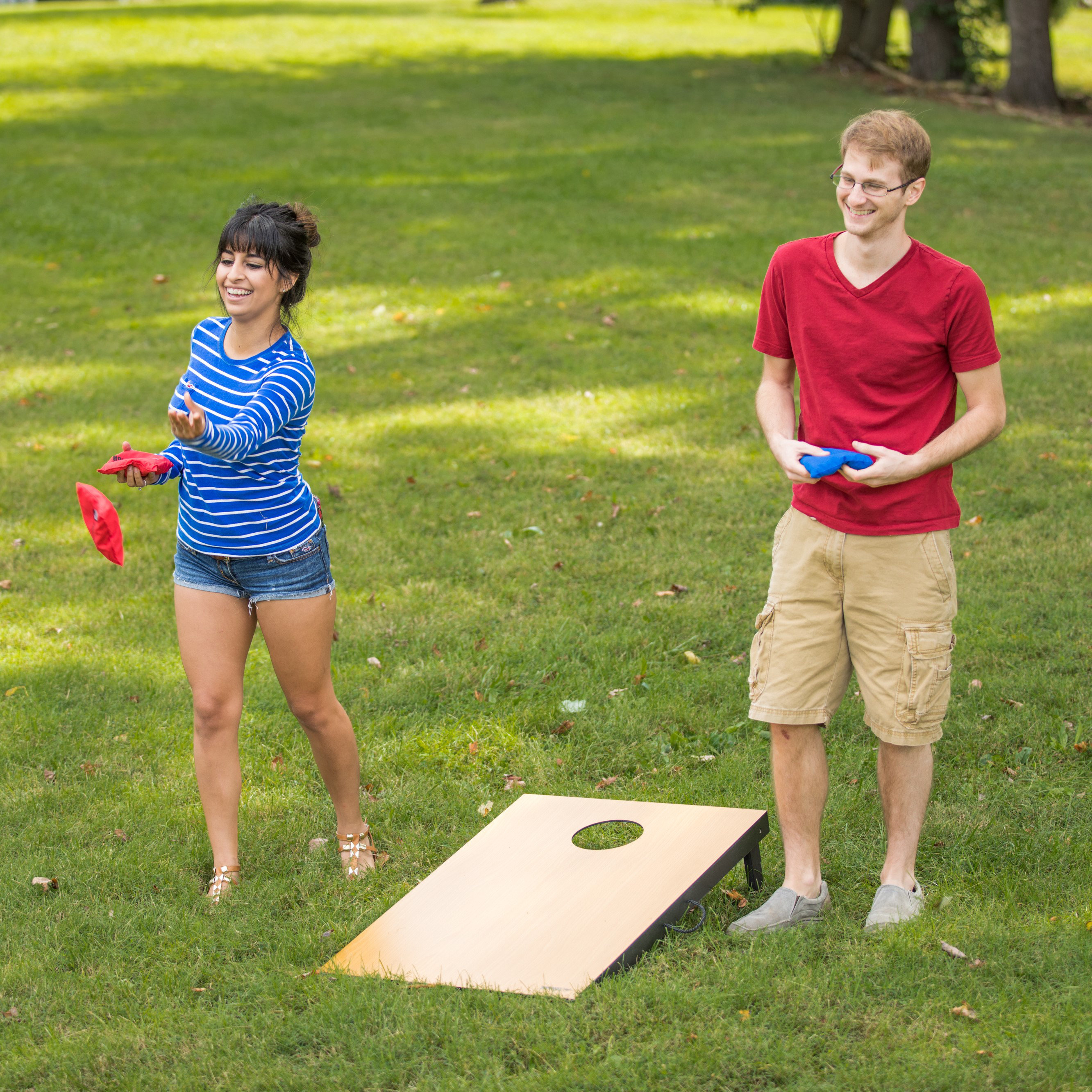 steel horseshoes game set includes 4