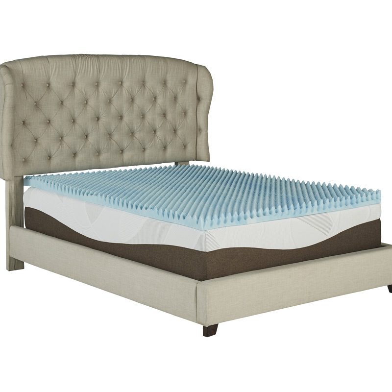 Surmatelas réversible en mousse à mémoire de forme imprégnée de gel réversible Sleep by Wayfair™, Grand, 2"