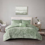 Felicia Crushed Velvet Comforter Set with Throw Pillow