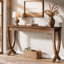 Console en bois massif de 63 pouces, table d'entrée de ferme