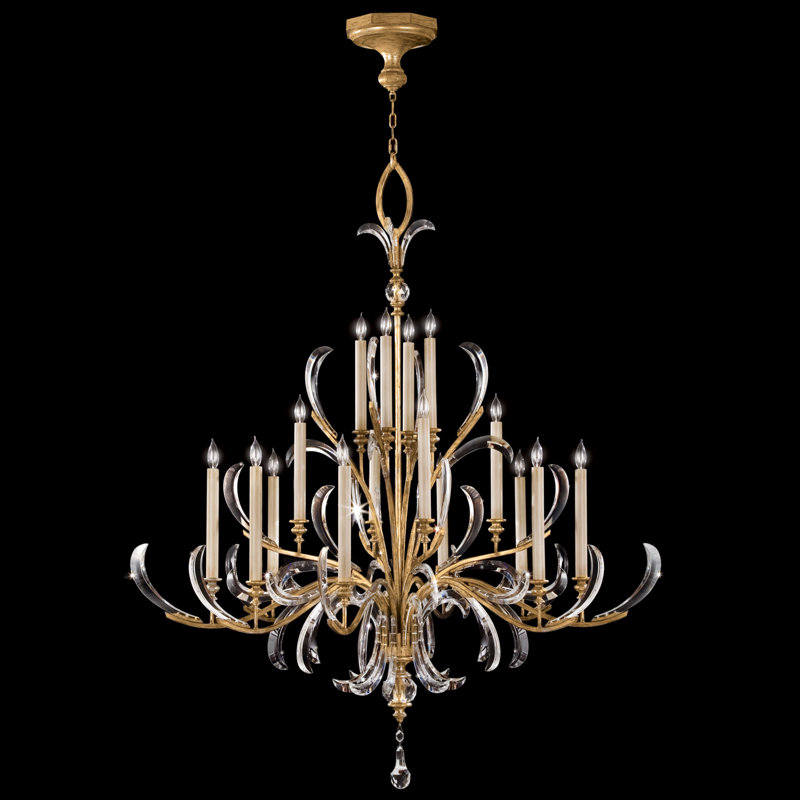 Beveled Arcs 16 - Light Chandelier, Gold