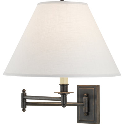 Lampe de table de la collection Kinetic avec abat-jour en lin huître - luminaire contemporain réglable, 150 W, homologué UL, interrupteur rotatif à 3 voies