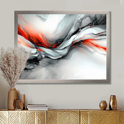 Heavenly Grey Skies Of Liquid Art I - Abstract Liquid Ink Wall Art Print