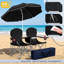 Chaise d'extérieur à double siège avec parasol-132933801