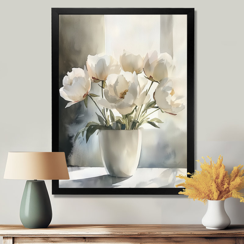 Blaisdell - Art mural floral, Reproduction encadrée d'une seule photo, H 40 po x l 30 po, Noir, noir, noir, noir