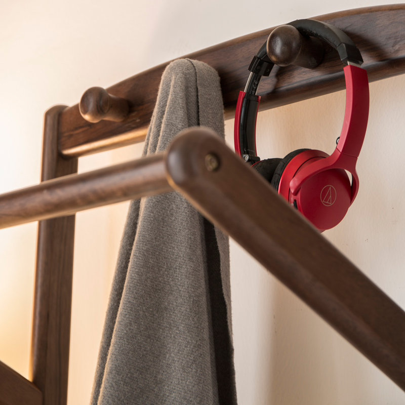 Multifunctional Solid Wood Coat Rack as Nightstand