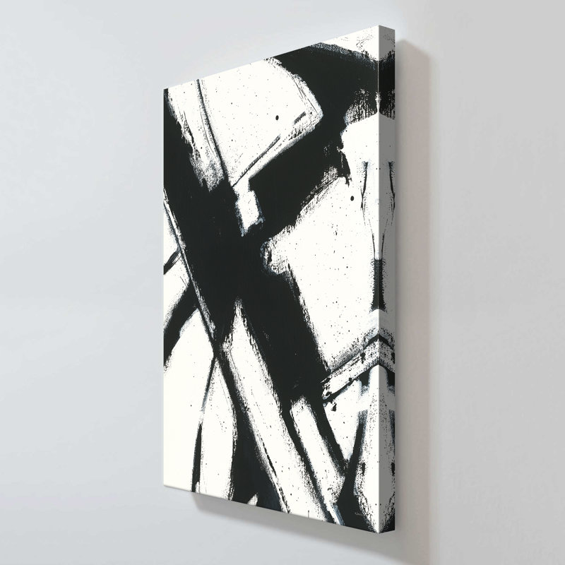 "Expression Abstract I White" by Shirley Novak Print on Canvas, 18" H x 30" W