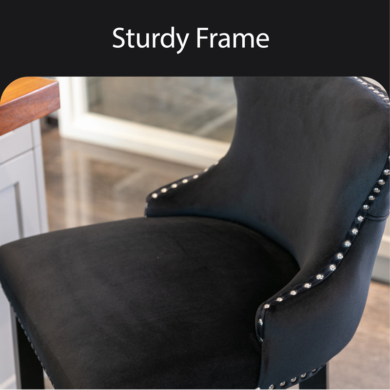 Tabouret de comptoir 26,7 po Jeena, Noir