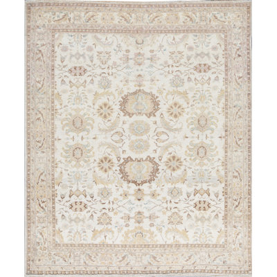 Hand-Knotted High-Quality Beige and Cream Area Rug