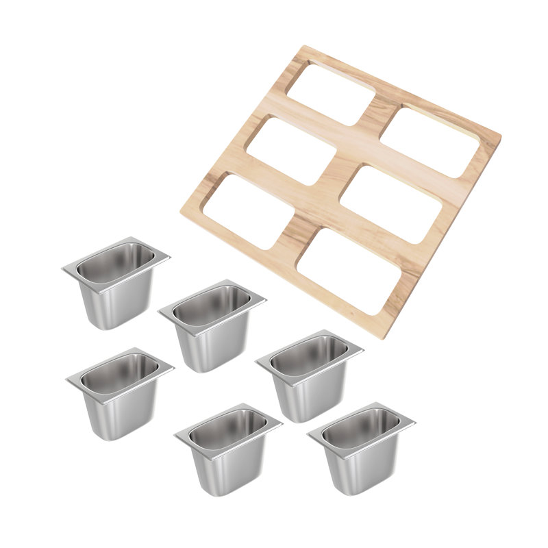 Planche de service avec 6 bols Swiss Madison 15,75 x 16,75 condiments