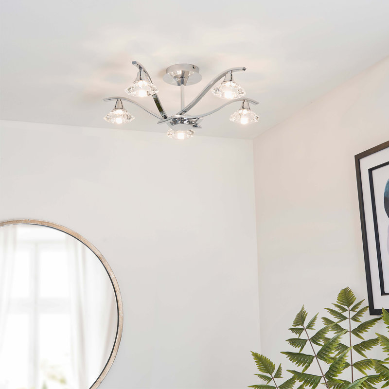 Danica Semi Flush Mount, Chrome