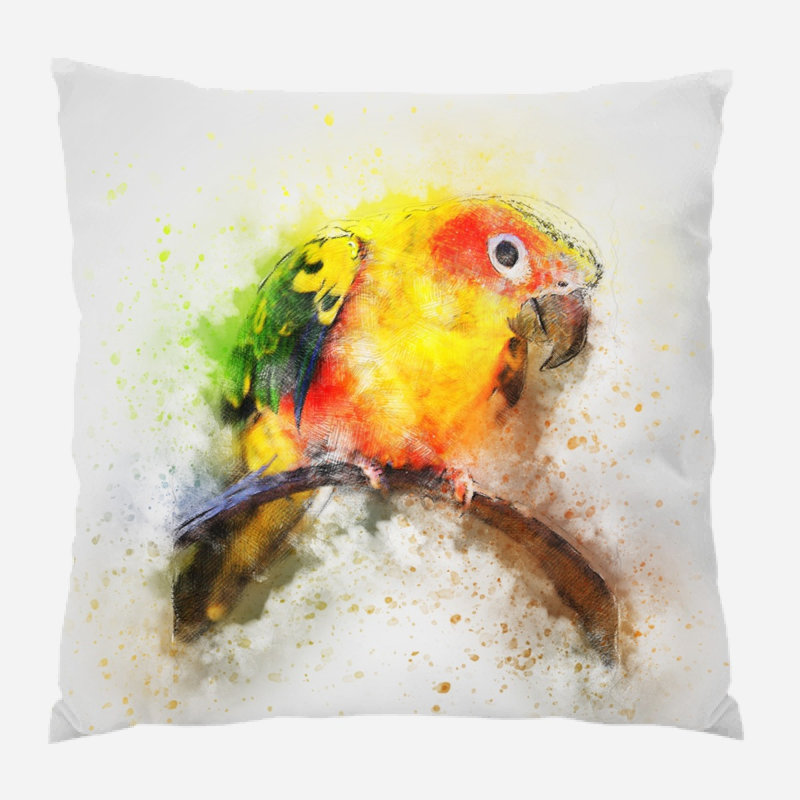 Coussin oiseau Alexa, Intérieur, Microsuède