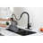 Single Handle High Arc Kitchen Sink Faucet With Pull Down , Matte Black, Stainless Steel, 1.8 Gpm Flow Rate Steel Handle, Arc, Gallons Per Minute Flow, Easy To Operate And Maintain